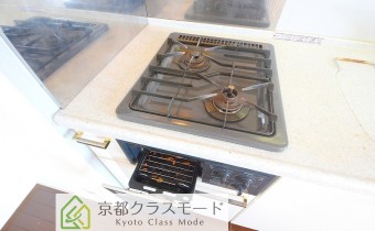 グリル付き2口ガスシステムキッチン