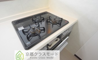 3口ガスコンロ（グリル付き）