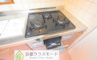 グリル付き3口ガスシステムキッチン