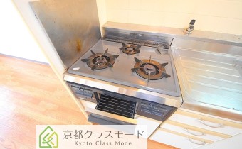 グリル付き3口ガスキッチン