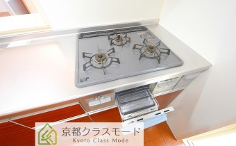 3口ガスコンロ(グリル付き)