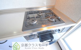 3口ガスコンロ（グリル付）
