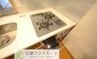 グリル付き2口ガスシステムキッチン