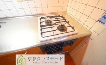 グリル付き2口ガスシステムキッチン