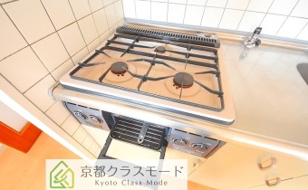グリル付き3口ガスシステムキッチン