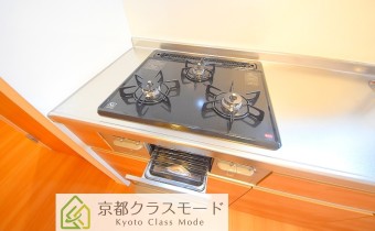 グリル付き3口ガスシステムキッチン