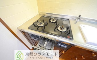 グリル付き3口ガスシステムキッチン