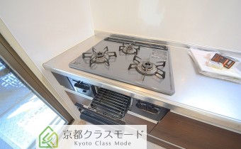 グリル付き3口ガスシステムキッチン