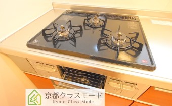 グリル付き3口ガスシステムキッチン