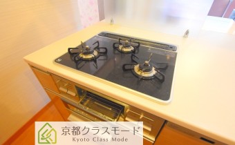 グリル付き3口ガスシステムキッチン