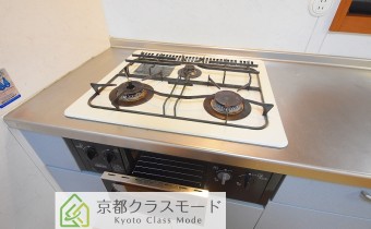 3口ガスコンロ（グリル付き）
