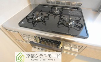 3口ガスコンロ（グリル付き）