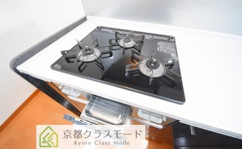 3口ガスコンロ(グリル付き)