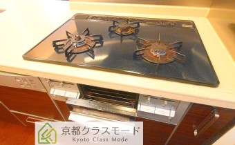 3口ガスコンロ(グリル付き)
