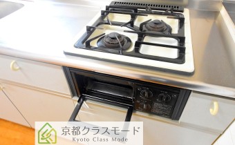 2口ガスコンロ　グリル付き