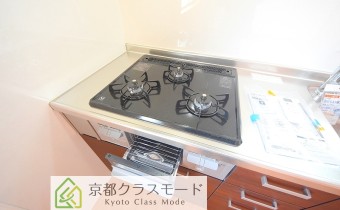3口ガスコンロ(グリル付き)