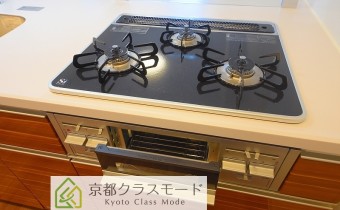 3口ガスコンロ（グリル付き）