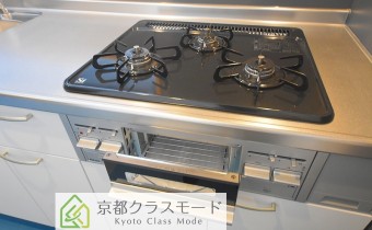 3口ガスコンロ（グリル付き）