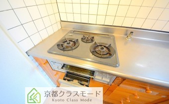 3口ガスコンロ(グリル付き)