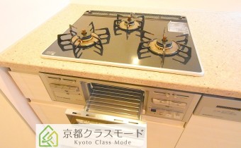 3口ガスコンロ(グリル付き)
