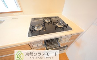 3口ガスコンロ(グリル付き)