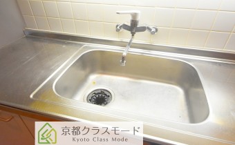 調理スペース＆シンク　※室内写真は同マンション内の別タイプのものです。