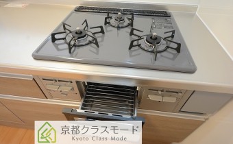 3口ガスコンロ（グリル付き）