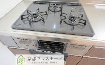 3口ガスコンロ（グリル付き）