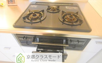 3口ガスコンロ(グリル付き)