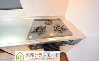 3口ガスコンロ(グリル付き)
