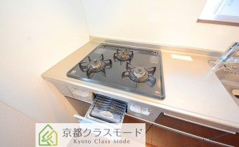 3口ガスコンロ(グルリ付き)