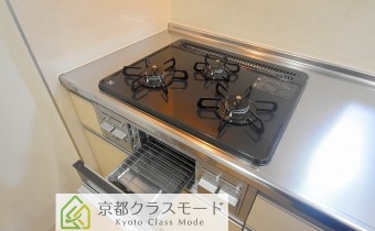 3口ガスコンロ（グリル付き）