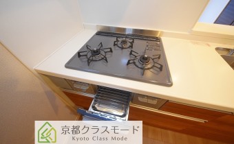 3口ガスコンロ（グリル付き）