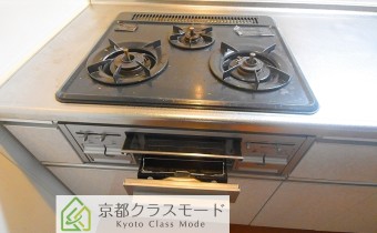 3口ガスコンロ（グリル付き）