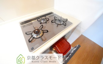 3口ガスコンロ（グリル付き）