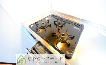 3口ガスコンロ（グリル付き）