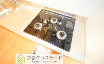 3口ガスコンロ（グリル付き）