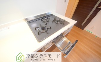 3口ガスコンロ＋グリル付き