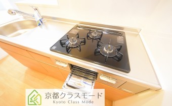 3口ガスコンロ（グリル付き）