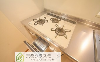 3口ガスコンロ（グリル付き）