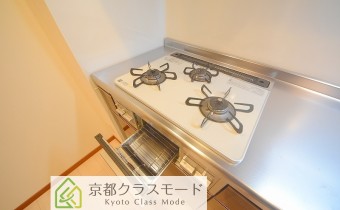 3口ガスコンロ（グリル付き）