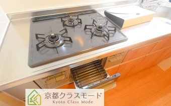 3口ガスコンロ（グリル付き）