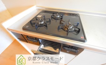 3口ガスコンロ（グリル付き）