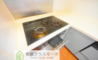 3口ガスコンログリル付き