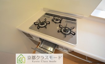 3口ガスコンロ（グリル付）