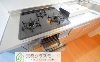 3口ガスコンロ（グリル付き）
