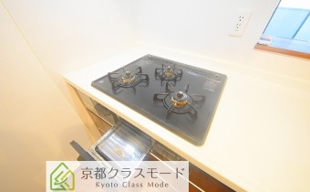 3口ガスコンロ（グリル付き）