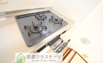 3口ガスコンロ（グリル付き）