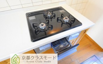 3口ガスコンロ（グリル付き）