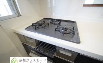3口ガスコンロ（グリル付）